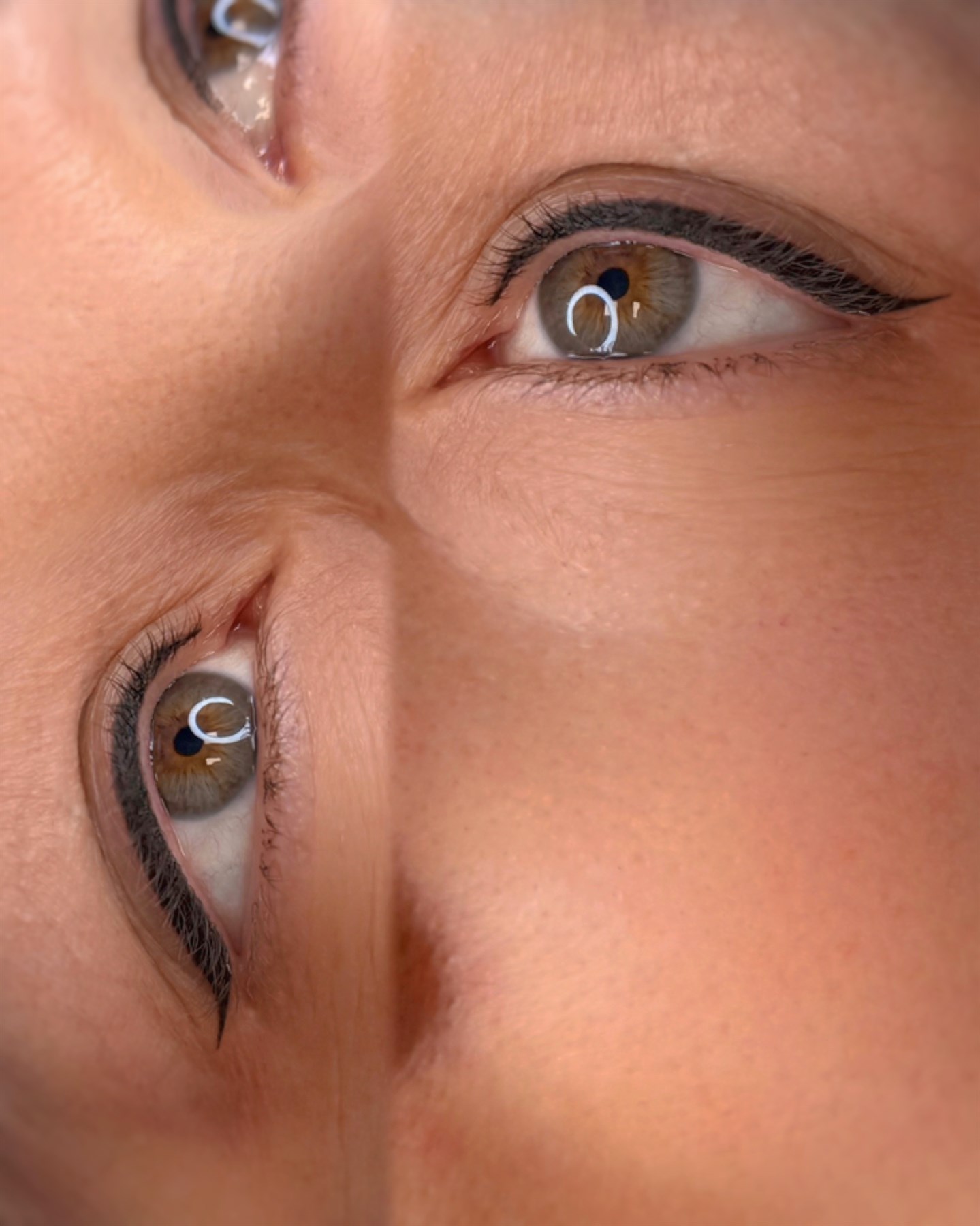 Eyeliner grafico — prima e dopo