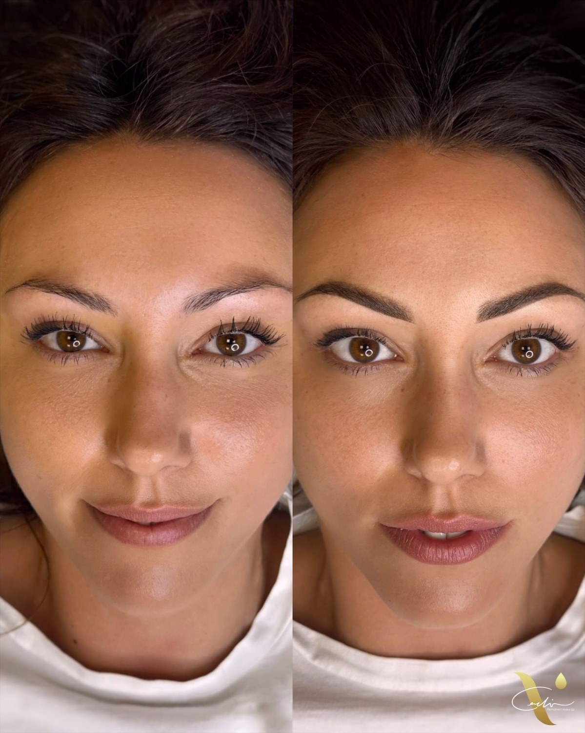 Prima e dopo trucco permanente